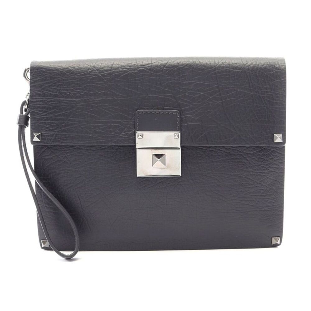 Valentino Rockstud Leather Clutch Bag